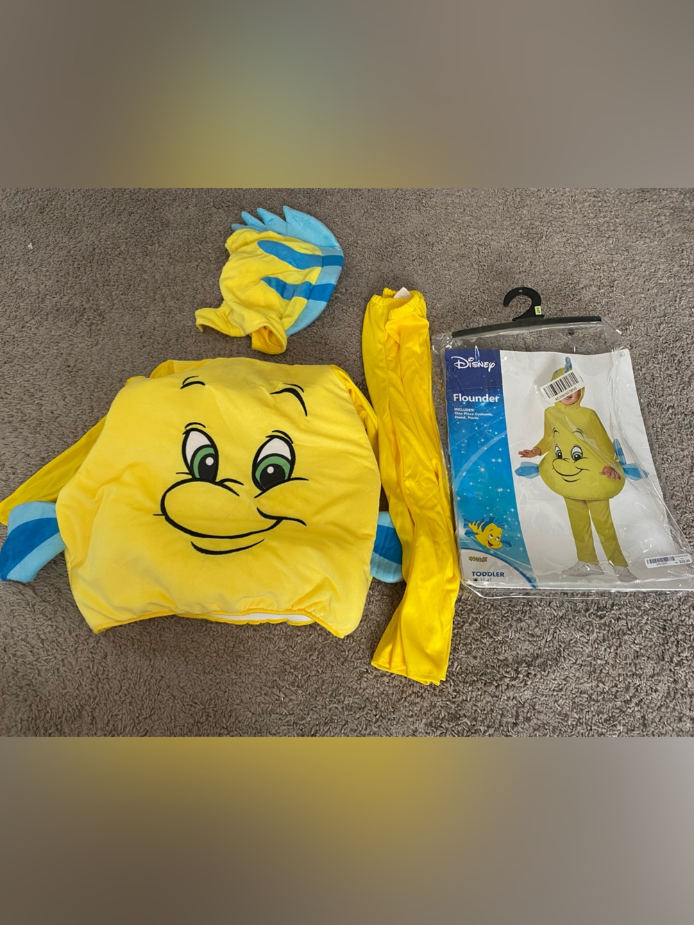 Spirit Yellow and Blue Toddler Flounder Costume 3T-4T